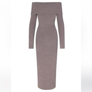 SKIMS Cozy Off the Shoulder Dress